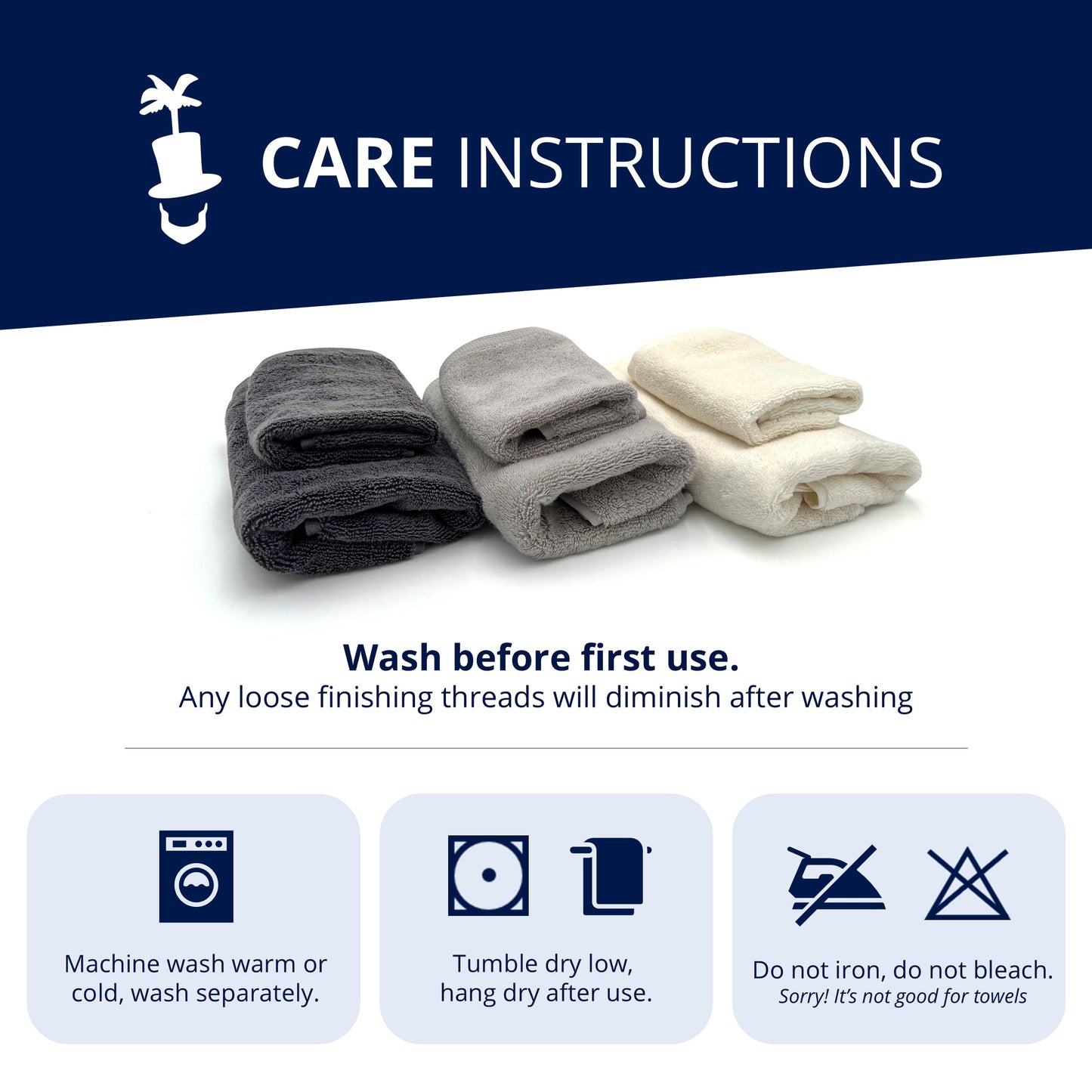 Lincoln & Palm Turkish Towel Set – Plush, Absorbent & Silver-Infused (3-Piece)