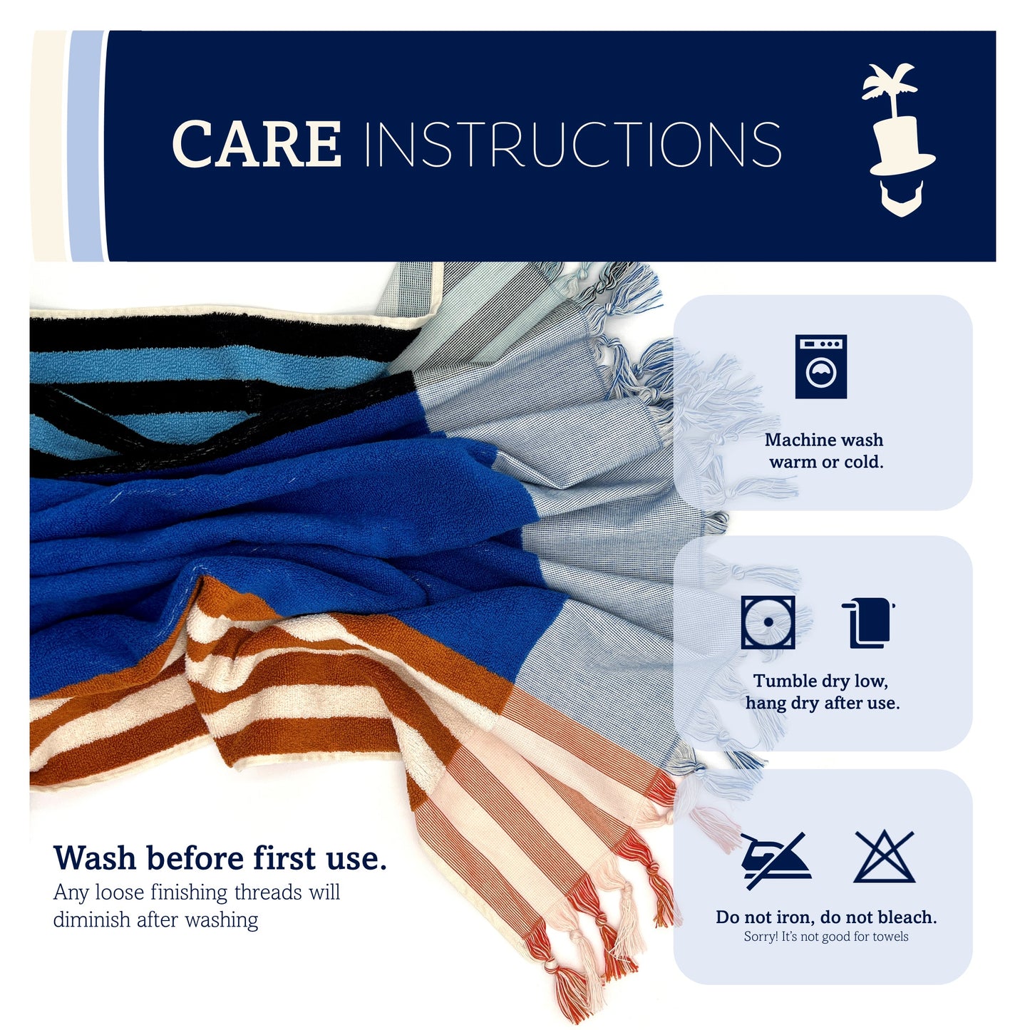 Lincoln & Palm Oversized Luxury Beach Towel – Reversible & Tassled (1-Piece, 550 GSM)