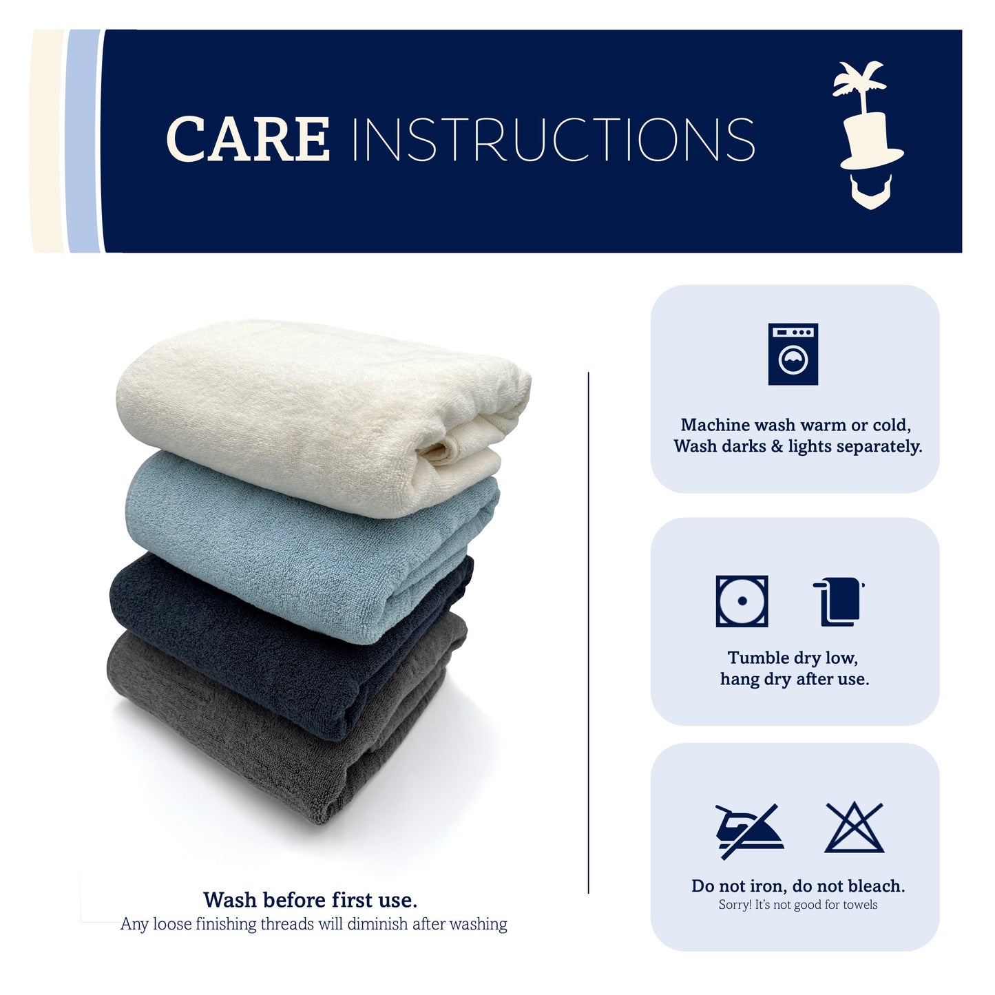 Lincoln & Palm Turkish Piped Bath Sheet – Plush & Absorbent (1-Piece)