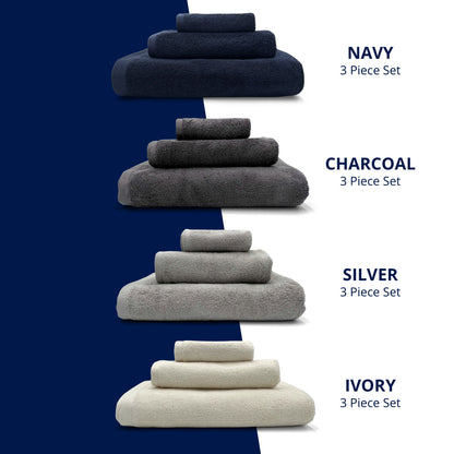 Lincoln & Palm Turkish Towel Set – Plush, Absorbent & Silver-Infused (3-Piece)
