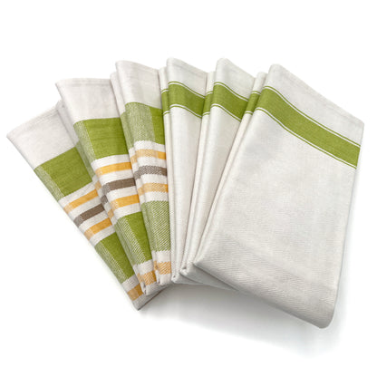 6PC Kitchen Towel Euro-Style - 100% Cotton Herringbone Tea Towels 27x19"