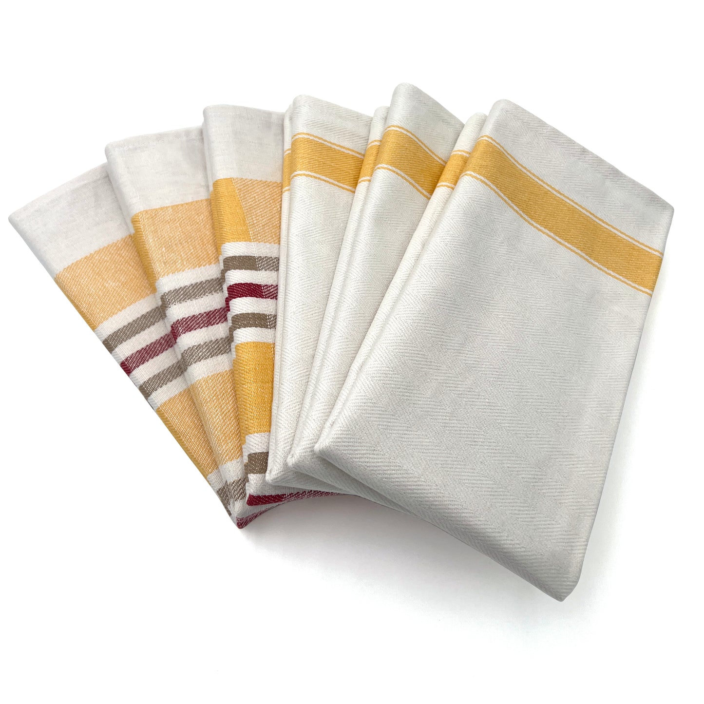 6PC Kitchen Towel Euro-Style - 100% Cotton Herringbone Tea Towels 27x19"