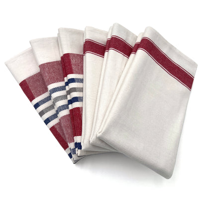 6PC Kitchen Towel Euro-Style - 100% Cotton Herringbone Tea Towels 27x19"