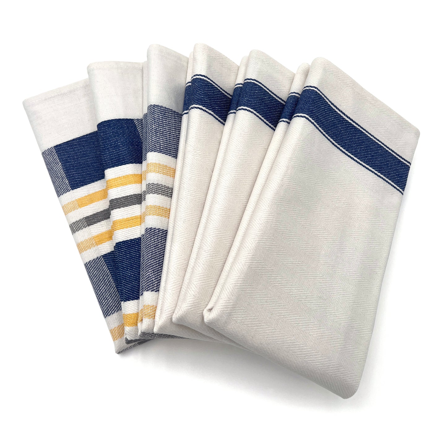 6PC Kitchen Towel Euro-Style - 100% Cotton Herringbone Tea Towels 27x19"