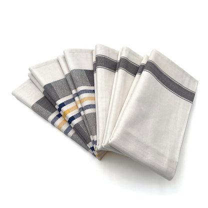 6PC Kitchen Towel Euro-Style - 100% Cotton Herringbone Tea Towels 27x19"