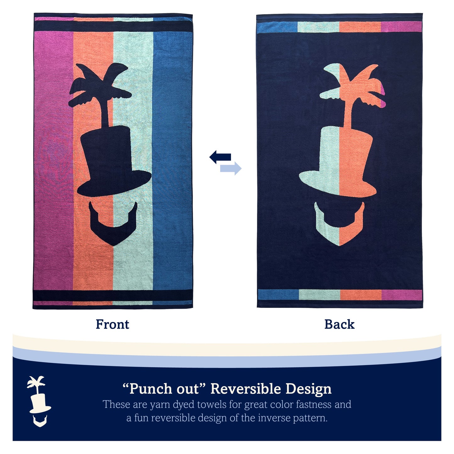 Oversized Terry Beach Towel, 440 GSM Tropical Sunset Series | 1 Piece