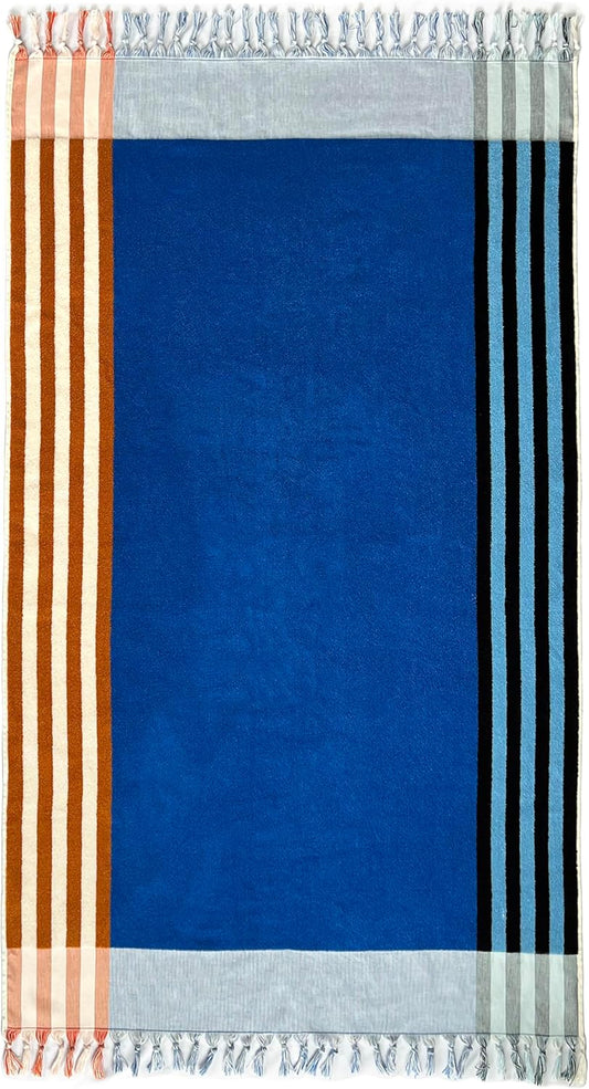 Lincoln & Palm Oversized Luxury Beach Towel – Reversible & Tassled (1-Piece, 550 GSM)