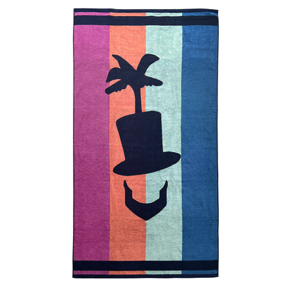 Oversized Terry Beach Towel, 440 GSM Tropical Sunset Series | 1 Piece