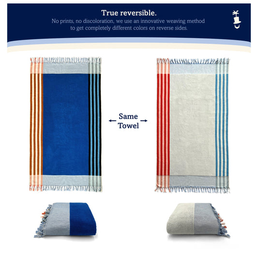 Lincoln & Palm Oversized Reversible Turkish Cotton Beach Towel (1-Piece)